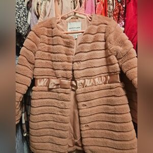 Janie and Jack Pink Fur Coat